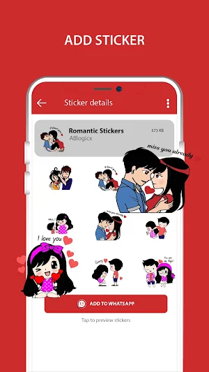 Romantic love Stickers for WA Screenshot 3