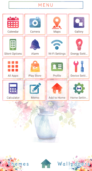 Watercolor Flowers Theme +HOME Screenshot 1
