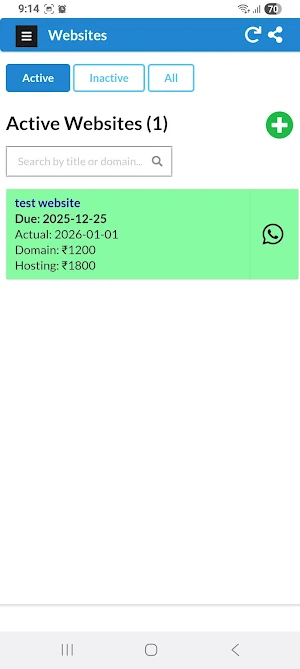 Website Clients Manager Haysky Screenshot 1