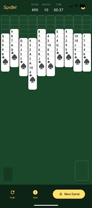 Spider Solitaire Screenshot 2