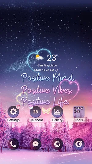 Pink Winter Forest - Wallpaper Screenshot 0