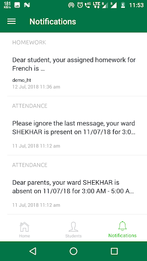 Saplings Parent App Screenshot 2