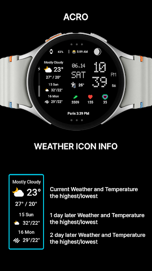 ACRO Digital Weather Watchface Screenshot 3