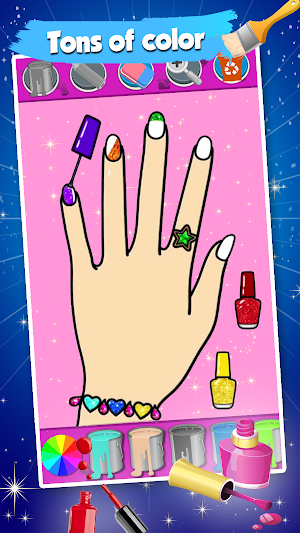 Fashion Nail Coloring Pages For Girls Screenshot 2