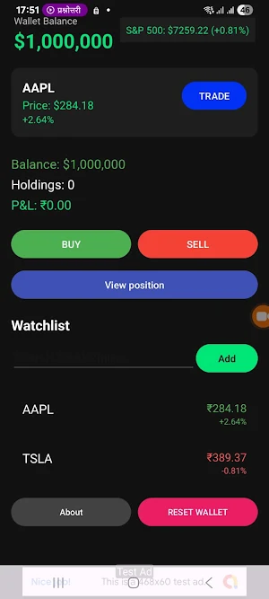 Indi US Paper Trading Screenshot 0