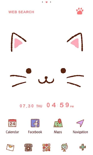Cute Theme-Kitty Face- Screenshot 0