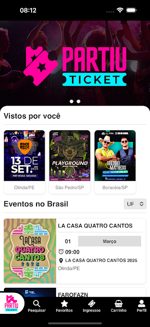 Partiu Ticket: Ingresso Fácil Screenshot 1
