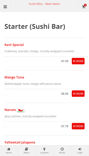 Sushi Mizu New Haven Ordering Screenshot 2
