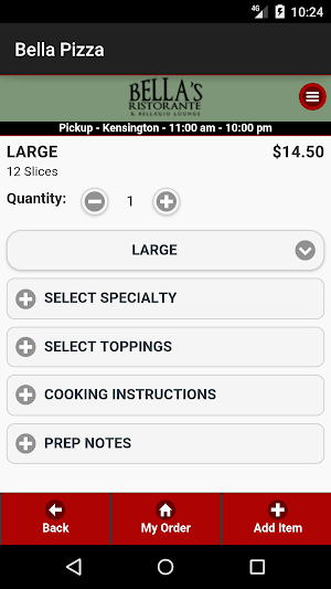 Bella Pizza Screenshot 1