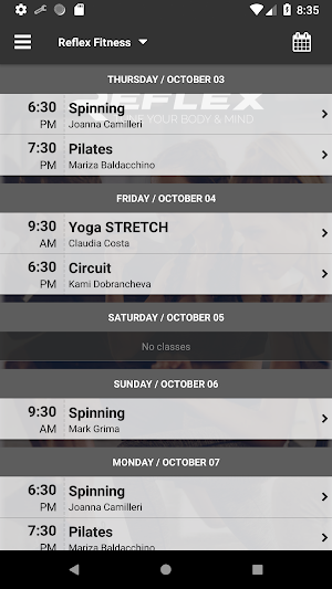 Reflex Fitness Screenshot 2