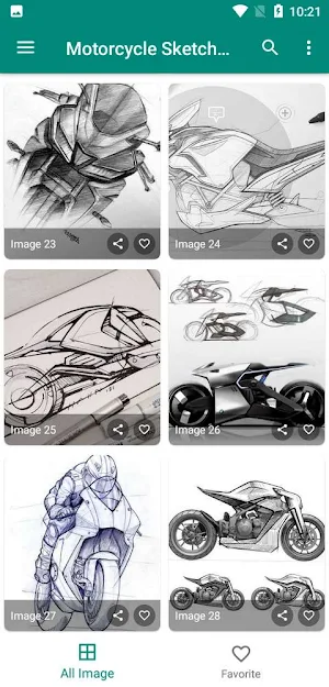 Motorcycle Sketch Drawing Screenshot 3