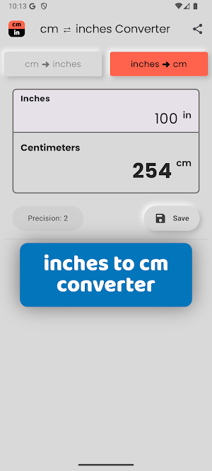 cm inches Converter Screenshot 1
