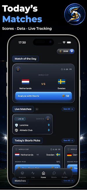 Skorix: Live Score & Analysis Screenshot 1