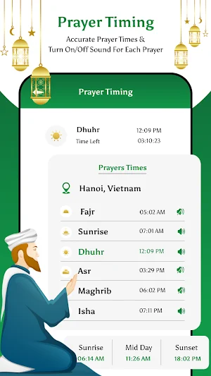 Qibla Direction & Prayer Times Screenshot 1