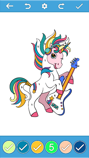 Unicorn Color By Number Book Screenshot 0