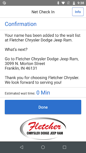 Net Check In Fletcher Chrysler Screenshot 2