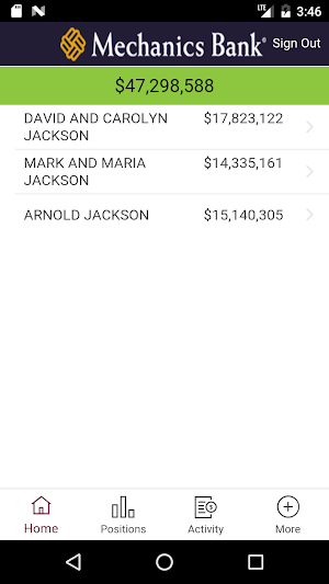 Mechanics Bank Portfolio Screenshot 1