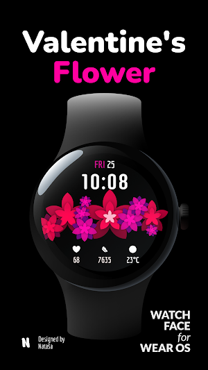 Valentine's Flower: Watch Face Screenshot 0