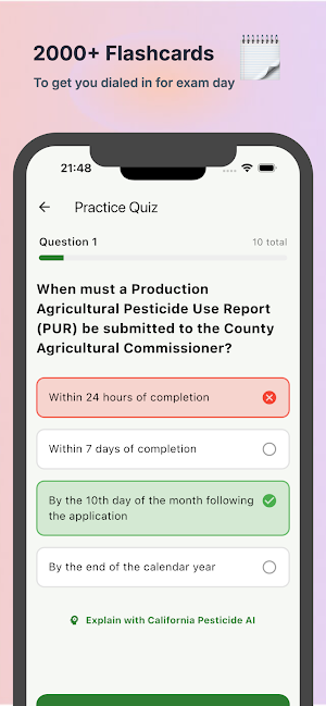 CA Pesticide Applicator Exam Screenshot 1