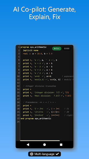 Fortran IDE, Compiler & AI Screenshot 0