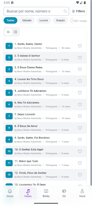 Novo Hinário Adventista - SDA Screenshot 1