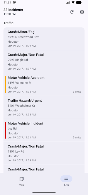 Houston Incidents Screenshot 1