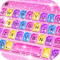 Pink Glitter Crystal Keyboard Background
