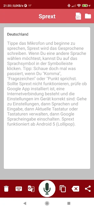Convert speech to text Sprext Screenshot 0