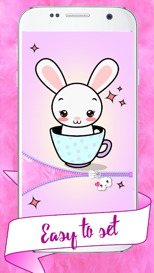 Kawaii Zipper Lock Screen Screenshot 3