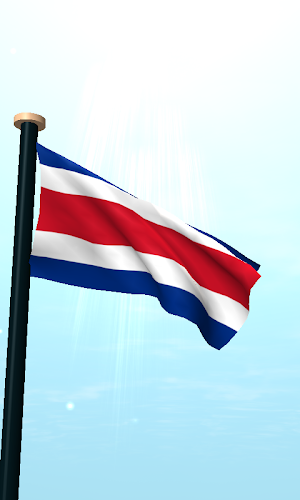 Costa Rica Flag 3D Wallpaper Screenshot 1