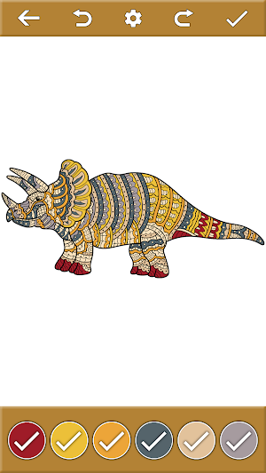 Dinosaur Colors By number Book Screenshot 1
