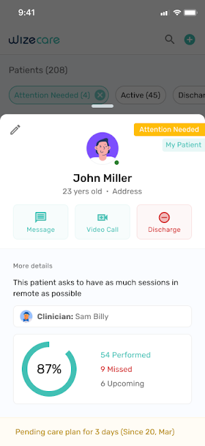 Wizecare Clinician Screenshot 1