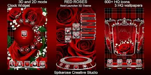 Red Roses 3D Next Launcher theme Screenshot 1