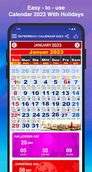 Österreich Kalender 2023 Screenshot 1