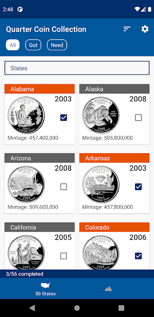Quarter Coin Collection Screenshot 2