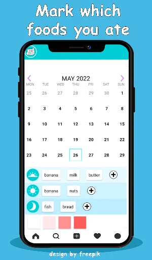 Food allergy diary Screenshot 1
