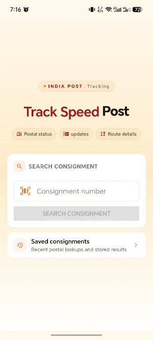 Speedpost Tracker - India Post Screenshot 0