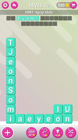 Word Kpop Blocks Screenshot 2