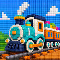 Train Pixel Color Match Puzzle
