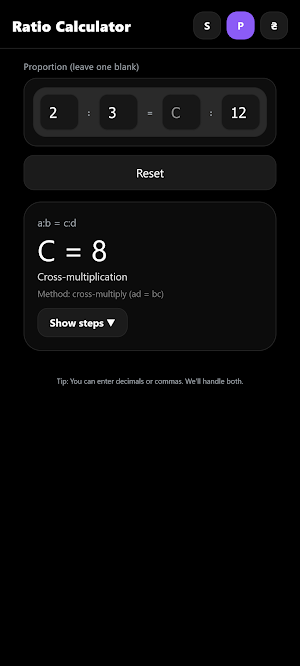 Ratio Calculator Screenshot 1