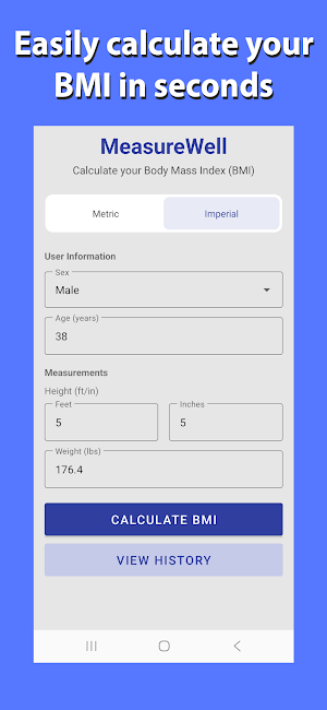 MeasureWell - BMI Calculator Screenshot 1