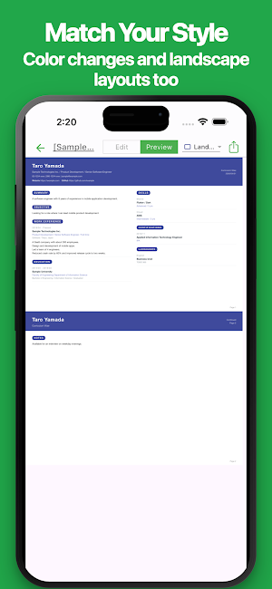 Simple Resume Screenshot 2