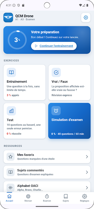 QCM Drone A1-A3 Examen Screenshot 0