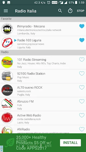 Italia Radio Online Screenshot 2
