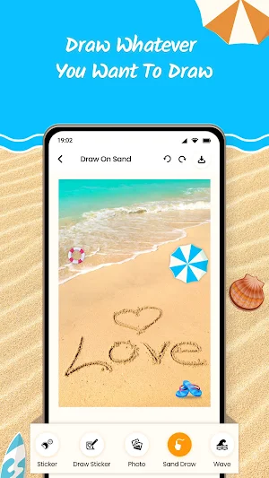 Draw Beach Sand Name Art Screenshot 2