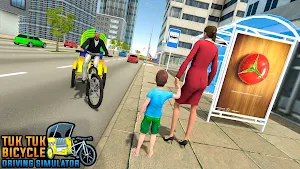 Bicycle Tuk Tuk Auto Rickshaw: Free Driving Games Screenshot 1