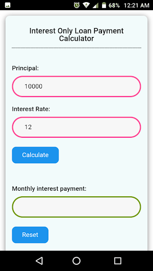 Interest Only Loan Payment Calculator Screenshot 2