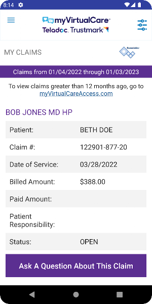 myVirtualCare Access Screenshot 2