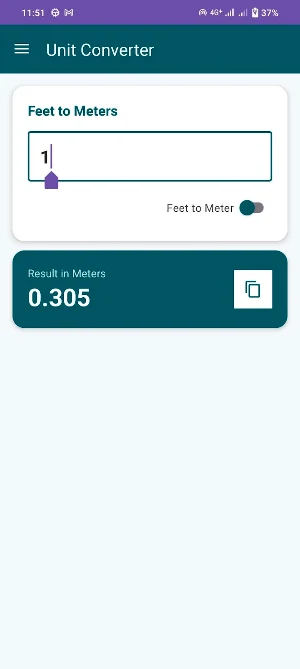 Feet To Meter Converter Screenshot 1
