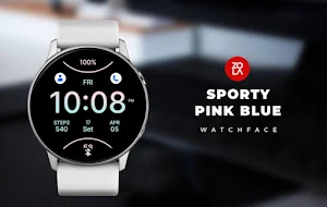 Sporty Pink Blue Watch Face Screenshot 0